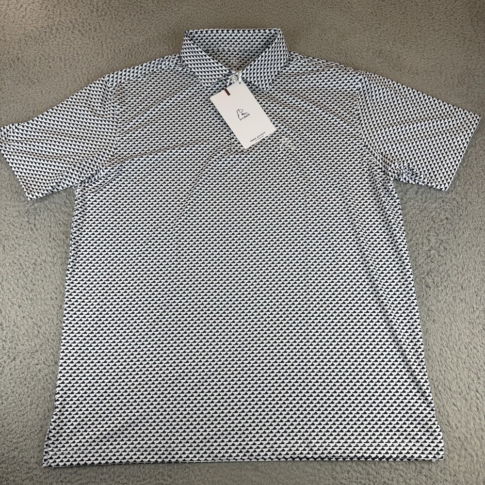 Rhoback The Lover Polo Quick-Dry Virginia State Print White And Blue Xl  New Nwt